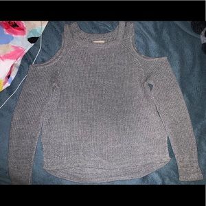 hollister gray (shoulder showing) knit sweater